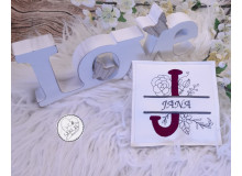 Stickdatei - Doodle Blumen Alphabet Monogram geteilt "S"